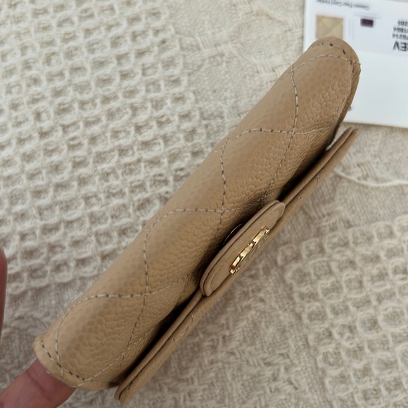 Chanel Flap Card Holder Caviar Beige REV - Picture 13 of 15